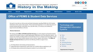 Office of PEIMS & Student Data Services - Saisd