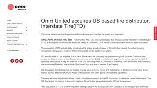 Omni United acquires US based tire distributor, Interstate Tire(ITD ...