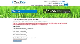 Sign Up - iTeamMate | Membership Management Software and ...