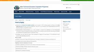 How to Apply - ITEC :Indian Technical and Economic Cooperation