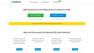FREE e-Filing of Income Tax Returns Online - ITR efiling - IT Returns ...