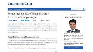 Forgot Income Tax efiling password? Recover in 3 simple ways