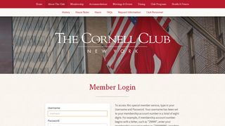 The Cornell Club - New York Member Login