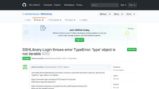 SSHLibrary.Login throws error TypeError: 'type' object is not iterable ...