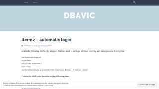 Iterm2 – automatic login – dbavic