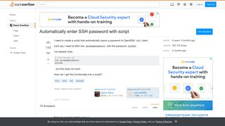 Automatically enter SSH password with script - Stack Overflow