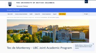 Tec de Monterrey - UBC Joint Academic Program | Student Services