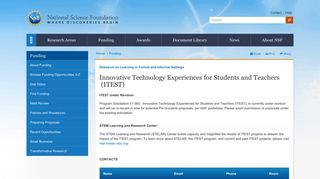 Innovative Technology Experiences for Students and Teachers | NSF ...