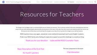 REED iTest Oral Bagrut Preparation Site - For Teachers - Google Sites