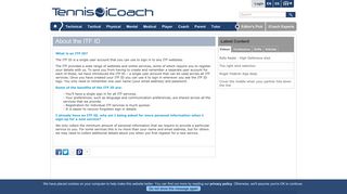 Tennis iCoach - About the ITF ID