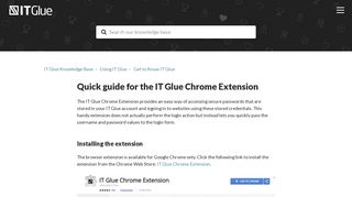 Quick guide for the IT Glue Chrome Extension - IT Glue Knowledge Base