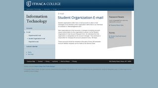 Student Organization E-mail - Accounts - Information ... - Ithaca College