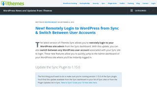 New! Remotely Login to WordPress from Sync & Switch ... - iThemes