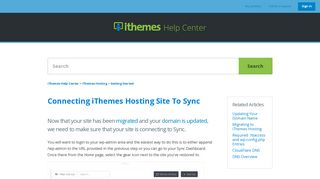 Connecting iThemes Hosting Site To Sync – iThemes Help Center