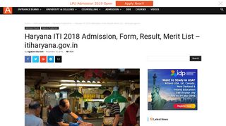 Haryana ITI 2018 Admission, Form, Result, Merit List – itiharyana.gov.in