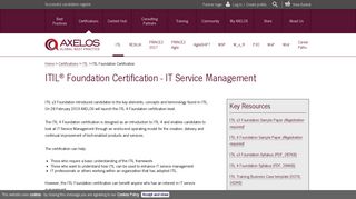 ITIL Foundation Certification | ITIL | AXELOS