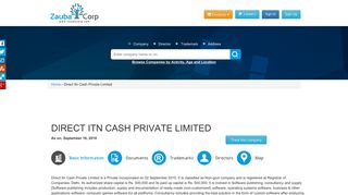 DIRECT ITN CASH PRIVATE LIMITED - Company, directors and ...