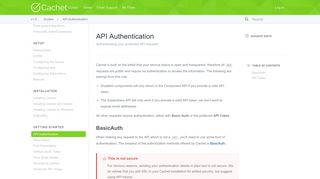 API Authentication - Cachet Documentation