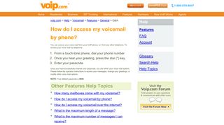 How do I access my voicemail by phone? - VoIP
