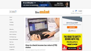 How to check income tax return (ITR) status - Livemint