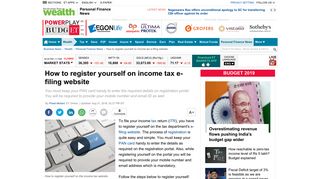 How to register yourself on income tax e-filing website - The Economic ...