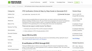How to e-Verify ITR? Income Tax Return Verification using EVC