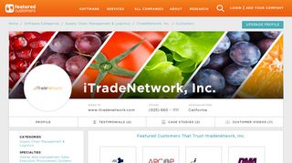 View more customers of iTradeNetwork, Inc. - FeaturedCustomers