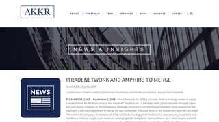 ITRADENETWORK AND AMPHIRE TO MERGE - ACCEL KKR