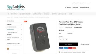 Personal Real Time GPS Tracker - iTrail® Solo w/ 14 Day Battery