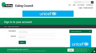 Sign in to your account | Ealing Council