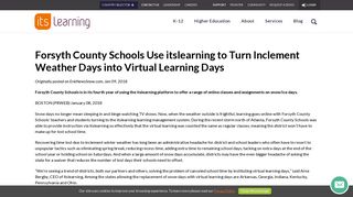 Forsyth County Schools Use itslearning to Turn Inclement Weather ...