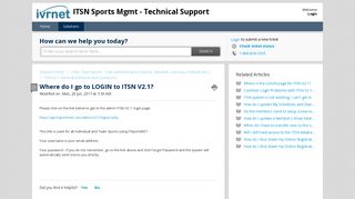 Where do I go to LOGIN to ITSN V2.1? : ITSN Sports Mgmt - Technical ...
