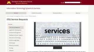 ITSS Service Requests | Information Technology Systems & Services