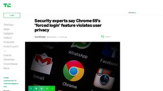 Security experts say Chrome 69's 'forced login' feature violates user ...