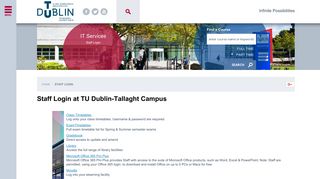 Staff Login TU Dublin-Tallaght Campus - Institute of Technology Tallaght