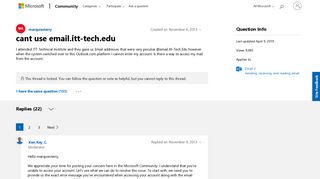 cant use email.itt-tech.edu - Microsoft Community
