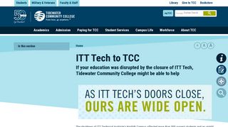 ITT Tech Students | Transfers - Tidewater Community College Norfolk -