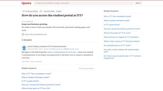 How to access the student portal at ITT - Quora