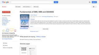 Fundamentals of EMS, NMS and OSS/BSS