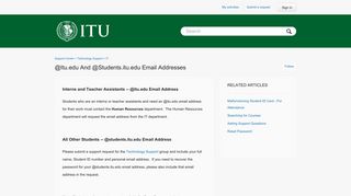 @itu.edu and @students.itu.edu Email Addresses – Support Center