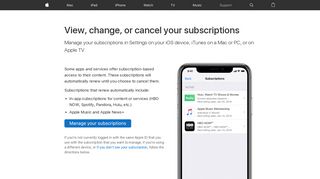 View, change, or cancel your subscriptions - Apple Support