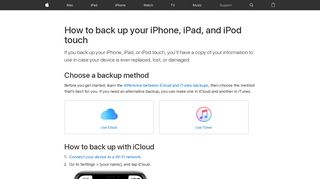 How to back up your iPhone, iPad, and iPod touch - Apple Support