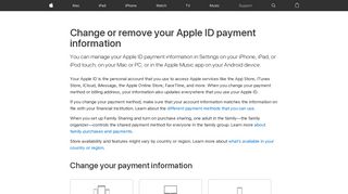 Change or remove your Apple ID payment information - Apple Support