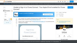 Unable to Sign In to iTunes Connect: 
