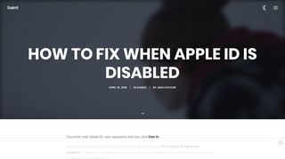 3 Simple Ways to Fix When Apple ID is Disabled (in 5 Minutes) - Saint