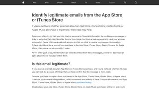 Identify legitimate emails from the App Store or iTunes Store - Apple ...