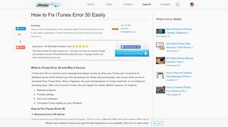 [Solved] How to Fix iTunes Error 50 with Ease - iMobie Inc.