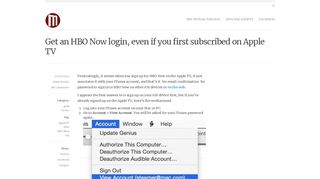Get an HBO Now login, even if you first subscribed on Apple TV ...