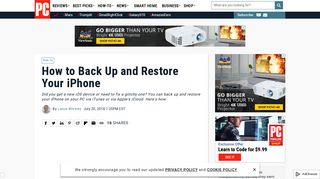 How to Back Up and Restore Your iPhone | PCMag.com