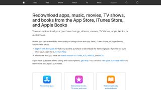 Redownload apps, music, movies, TV shows, and books from the App ...